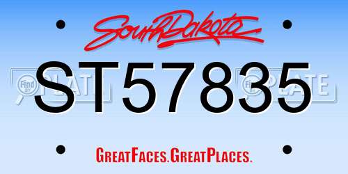 ST57835 South Dakota License Plate