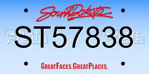 ST57838 South Dakota License Plate