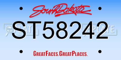 ST58242 South Dakota License Plate