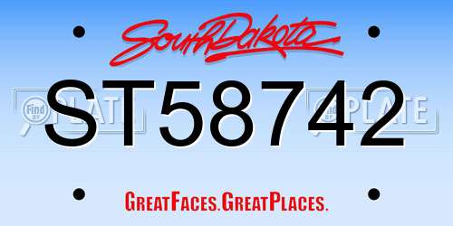 ST58742 South Dakota License Plate