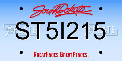 ST5I215 South Dakota License Plate