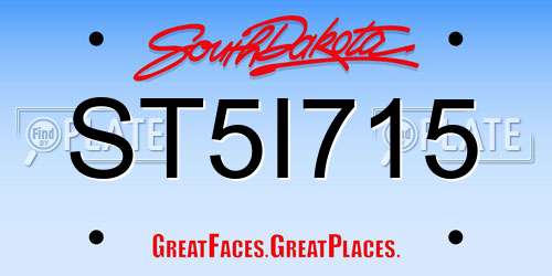 ST5I715 South Dakota License Plate