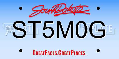 ST5M0G South Dakota License Plate