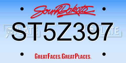 ST5Z397 South Dakota License Plate