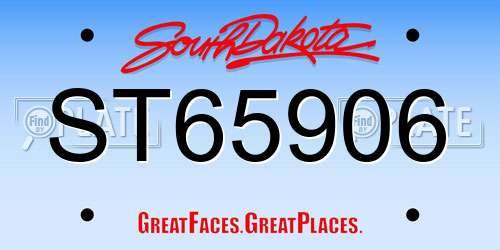 ST65906 South Dakota License Plate