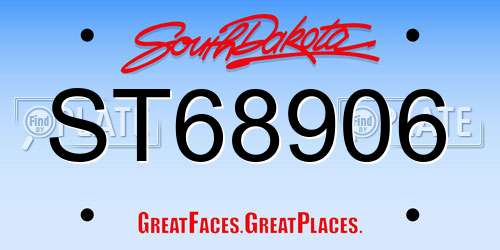 ST68906 South Dakota License Plate