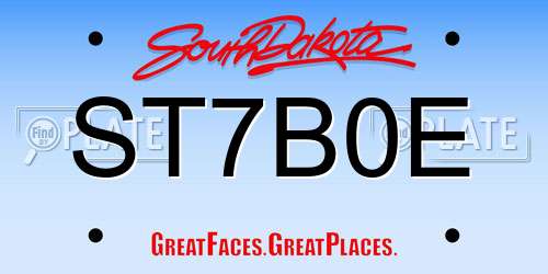 ST7B0E South Dakota License Plate