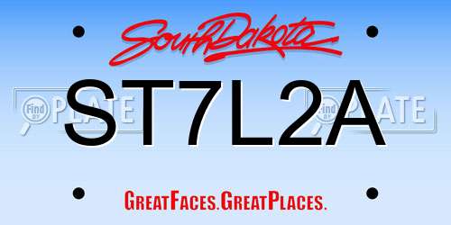 ST7L2A South Dakota License Plate