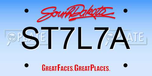 ST7L7A South Dakota License Plate