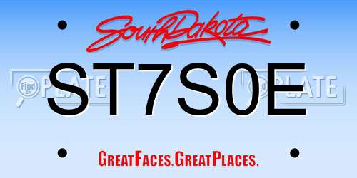 ST7S0E South Dakota License Plate