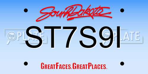 ST7S9I South Dakota License Plate
