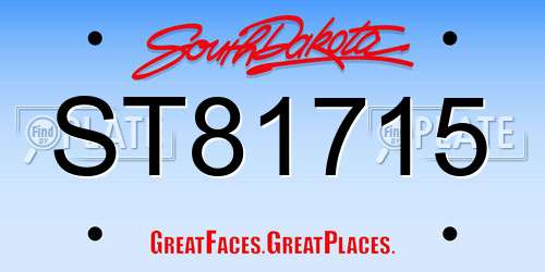 ST81715 South Dakota License Plate