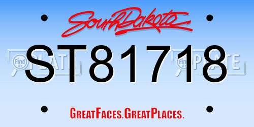 ST81718 South Dakota License Plate