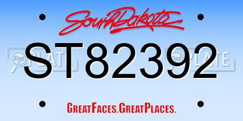 ST82392 South Dakota License Plate