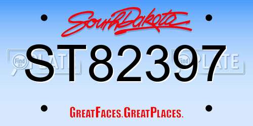 ST82397 South Dakota License Plate