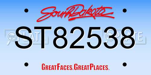 ST82538 South Dakota License Plate