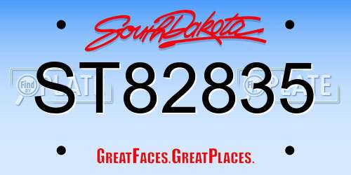 ST82835 South Dakota License Plate