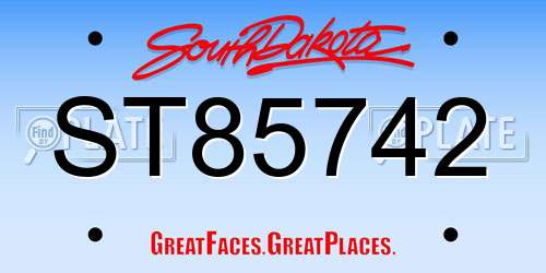 ST85742 South Dakota License Plate