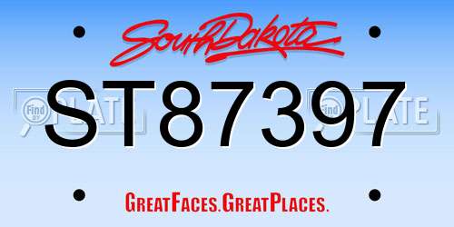 ST87397 South Dakota License Plate