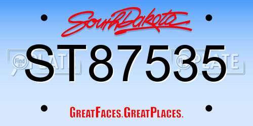 ST87535 South Dakota License Plate