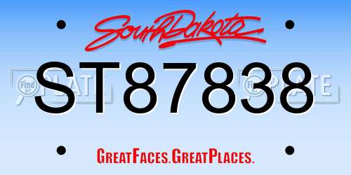 ST87838 South Dakota License Plate
