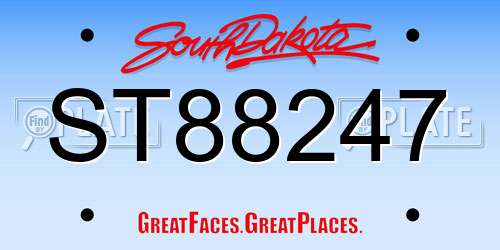 ST88247 South Dakota License Plate