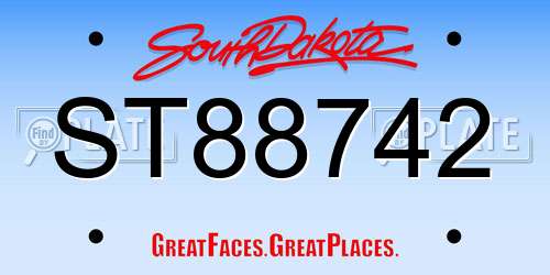 ST88742 South Dakota License Plate
