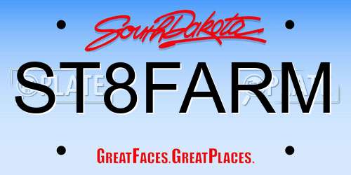 ST8FARM South Dakota License Plate