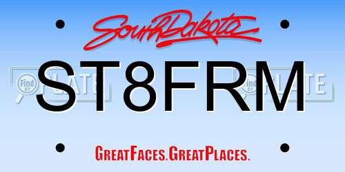 ST8FRM South Dakota License Plate