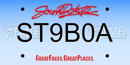 ST9B0A South Dakota License Plate