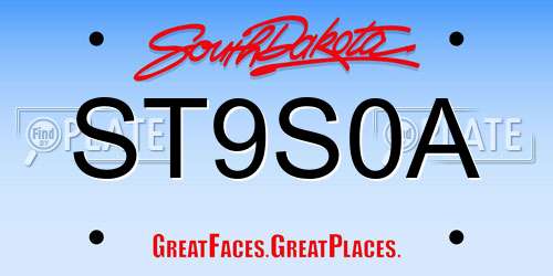 ST9S0A South Dakota License Plate
