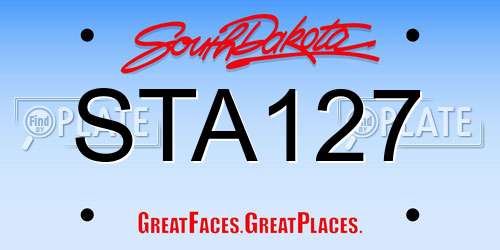 STA127 South Dakota License Plate