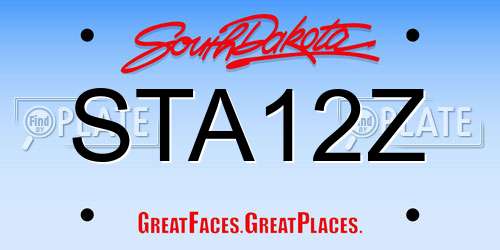 STA12Z South Dakota License Plate