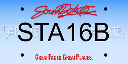 STA16B South Dakota License Plate