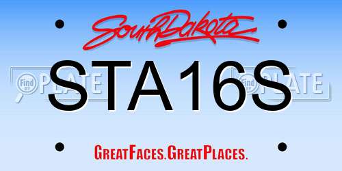 STA16S South Dakota License Plate