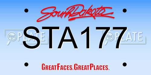 STA177 South Dakota License Plate