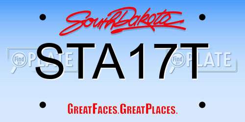 STA17T South Dakota License Plate