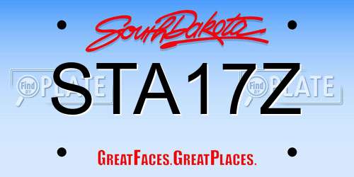STA17Z South Dakota License Plate