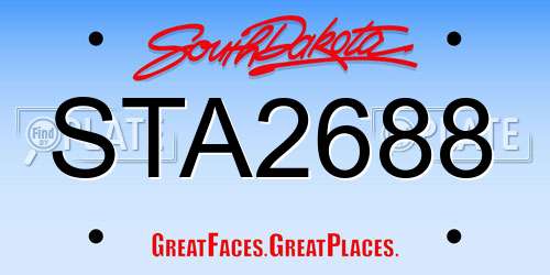 STA2688 South Dakota License Plate