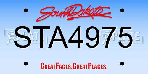 STA4975 South Dakota License Plate