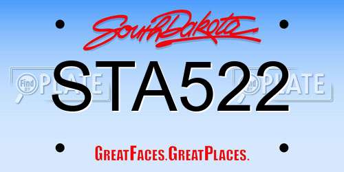 STA522 South Dakota License Plate