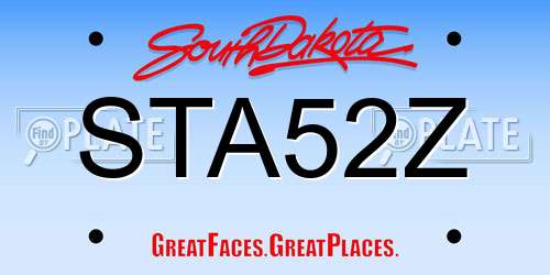 STA52Z South Dakota License Plate