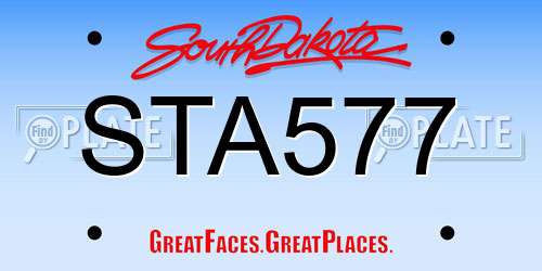 STA577 South Dakota License Plate
