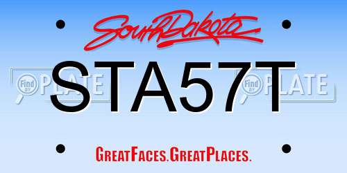 STA57T South Dakota License Plate