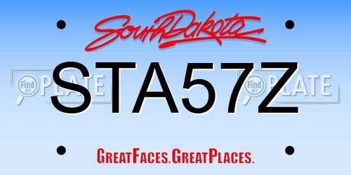 STA57Z South Dakota License Plate