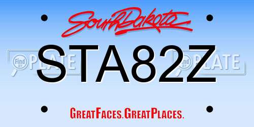 STA82Z South Dakota License Plate