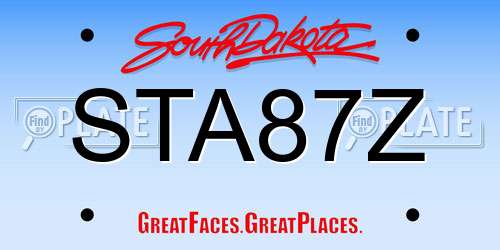 STA87Z South Dakota License Plate