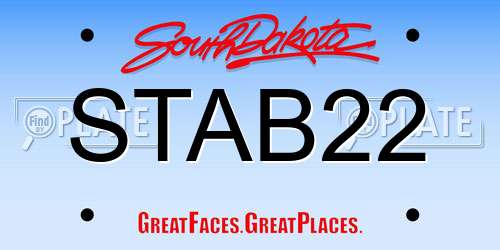 STAB22 South Dakota License Plate
