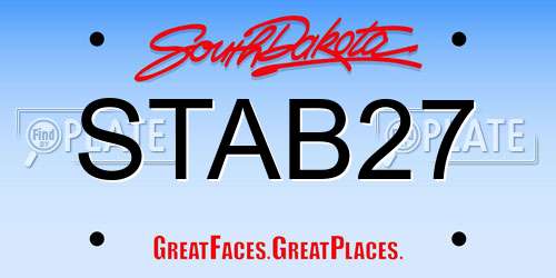 STAB27 South Dakota License Plate