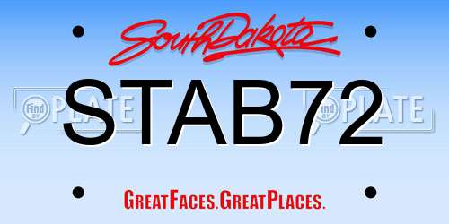 STAB72 South Dakota License Plate